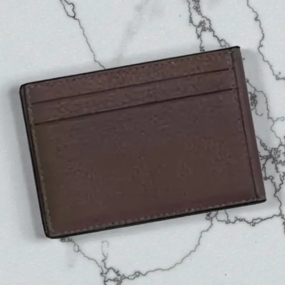 Coach Compact Card Leather Wallet in Maple CM167